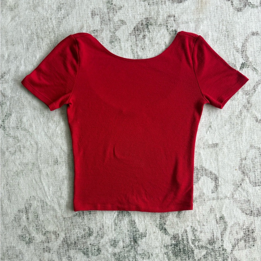 Wilfred Red Fitted Crop Top